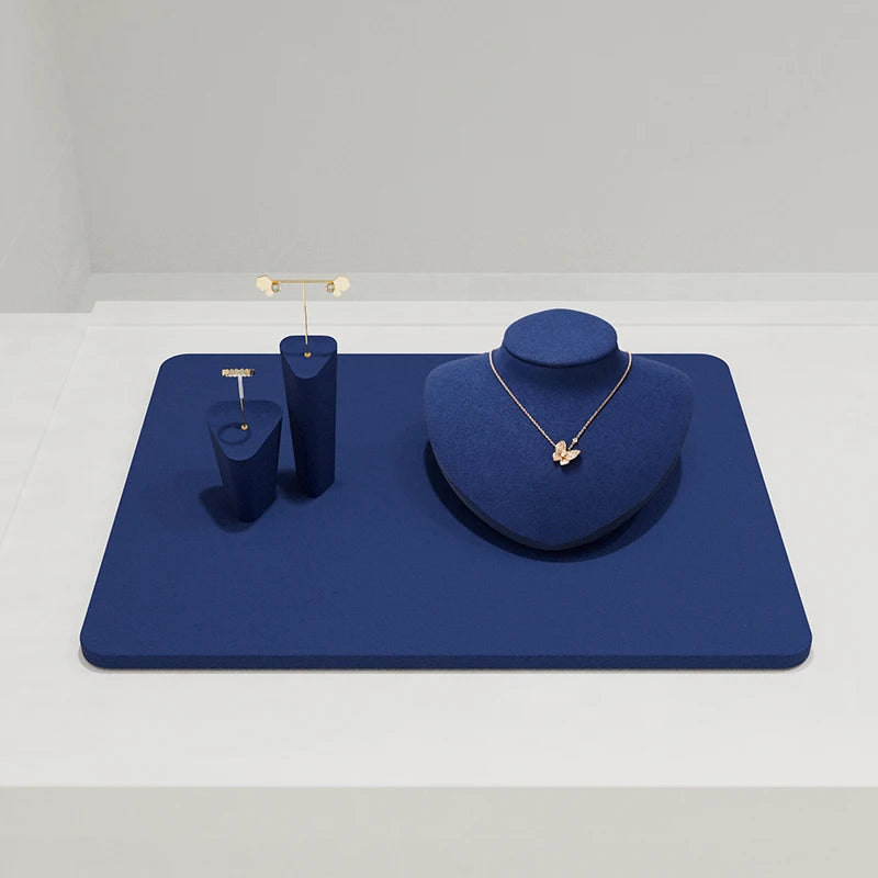 Présentoir Collier Buste Velours Plat 5 Coloris