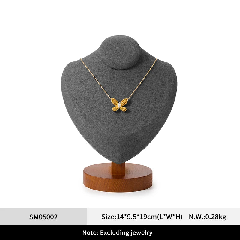 Buste Collier Bois Portrait Mannequin Vitrine