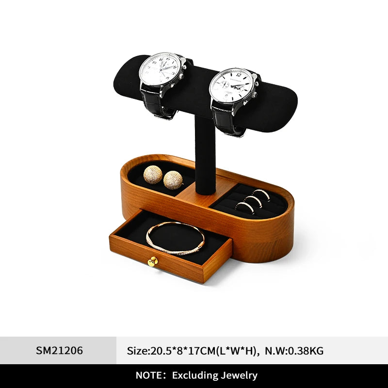 Présentoir Montre Bois Noyer Support T