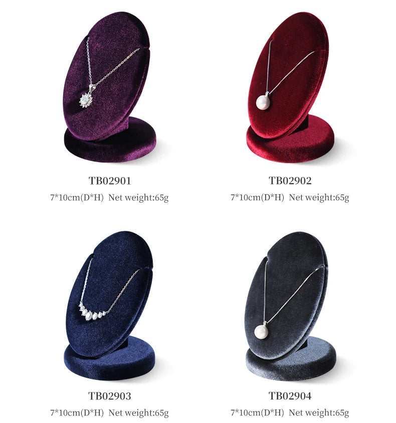 Présentoir Collier Velours Ovale Multicolore