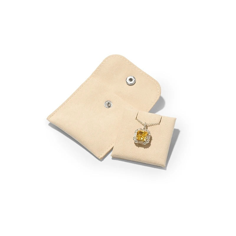 Pochette bijoux velours – petite pochette pendentif bleu avec son insert