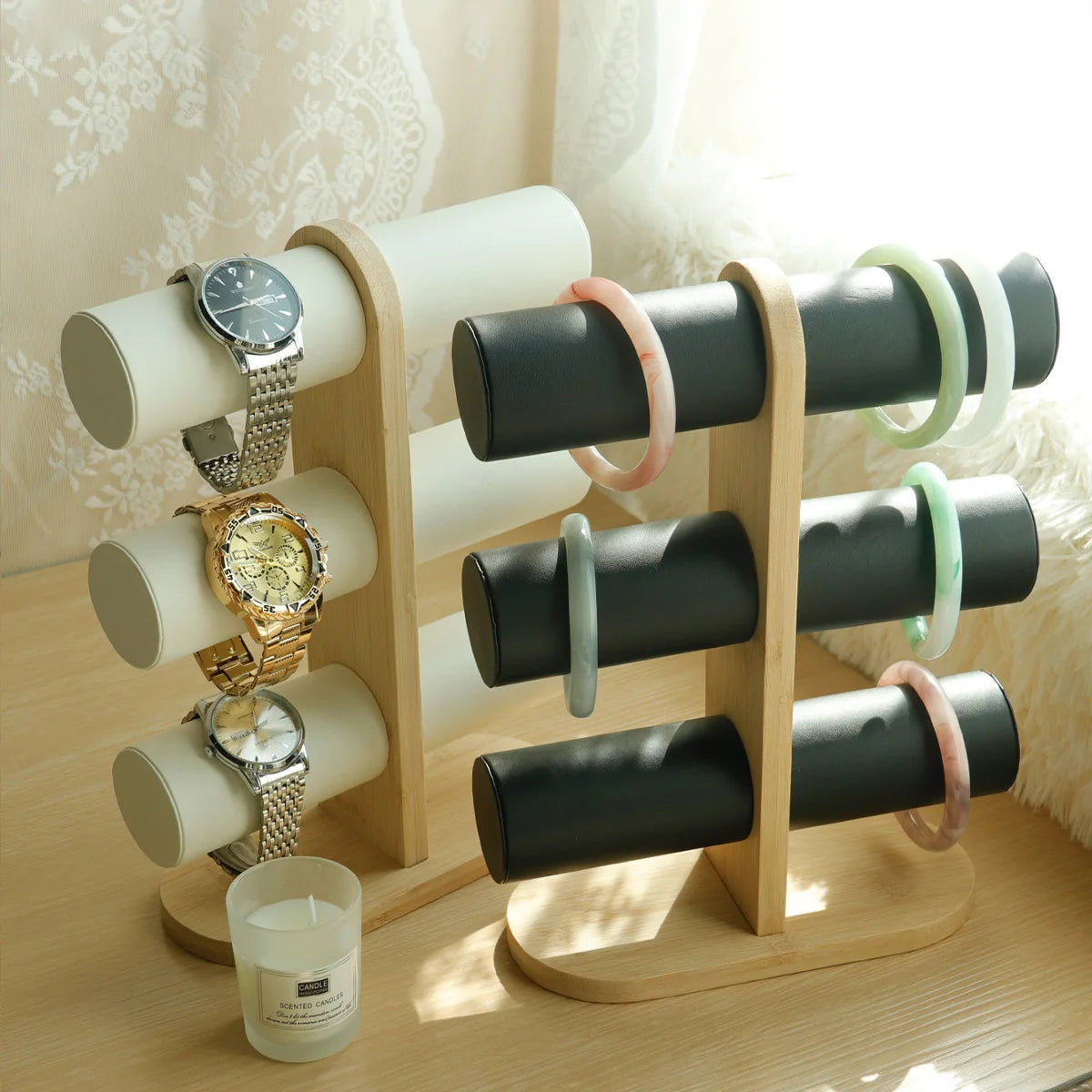 Présentoir Bracelet Montre Bois 3 Étages
