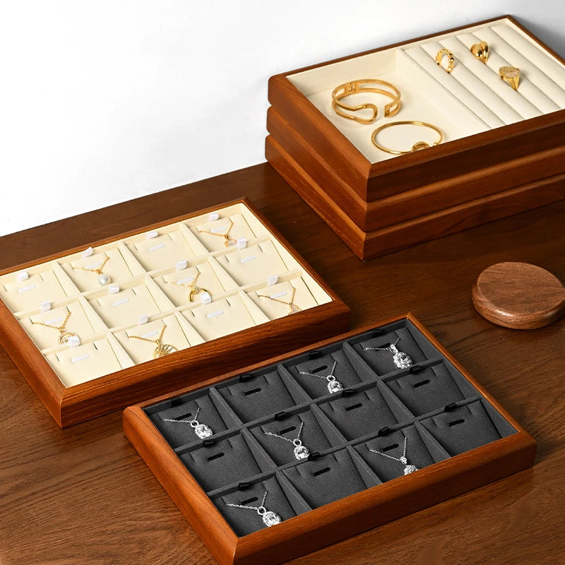Boîte Bijoux Bois Multi-Compartiments Vitrine