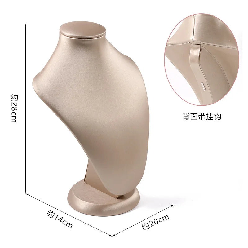 Présentoir Bijoux Cuir Blanc Comptoir Boutique