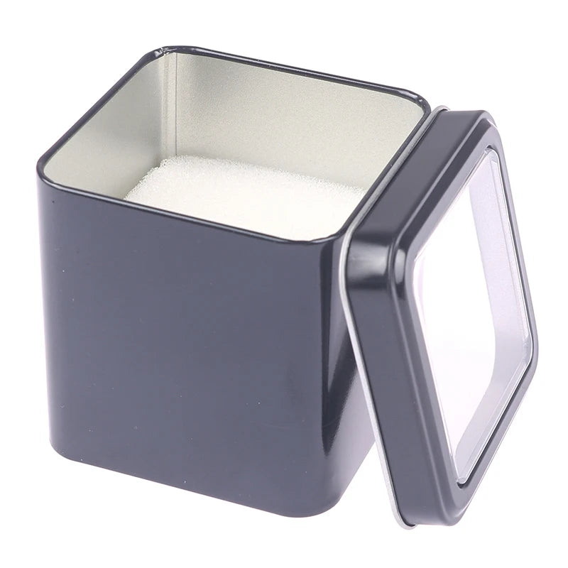 Boîte Montre Métal Carrée Vitrine Coussin