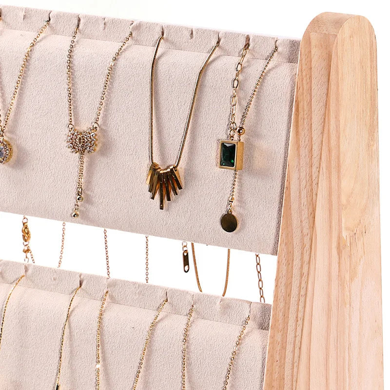 Présentoir Bois 3 Couches Collier Pendentif