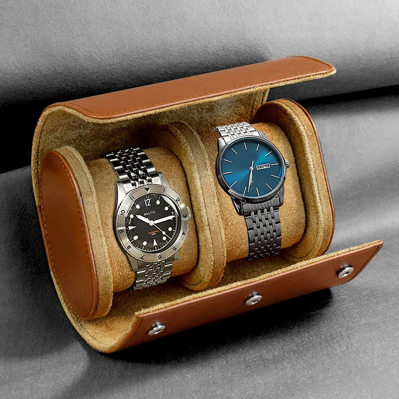 Étui Montre Cuir Voyage Rouleau 3 Emplacements