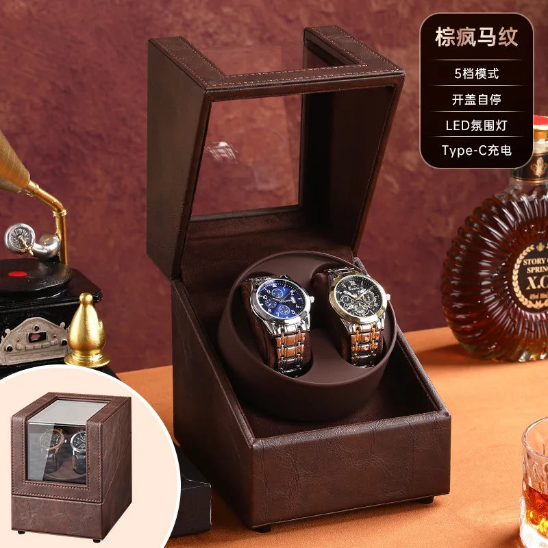 Remontoir Montre Cuir Double 2 Slots Silencieux