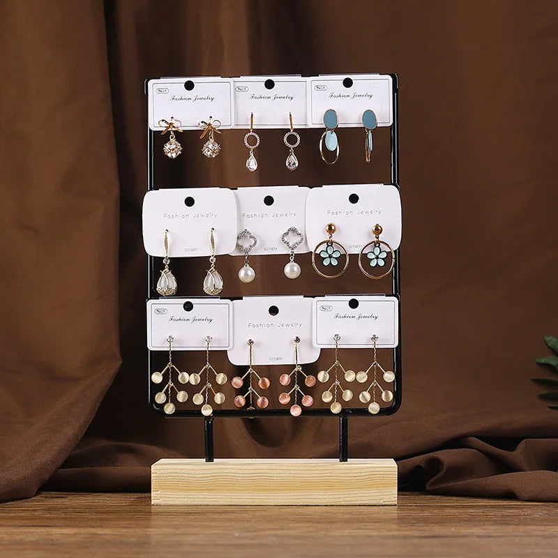 Porte Boucles d'Oreilles Bois Organisateur