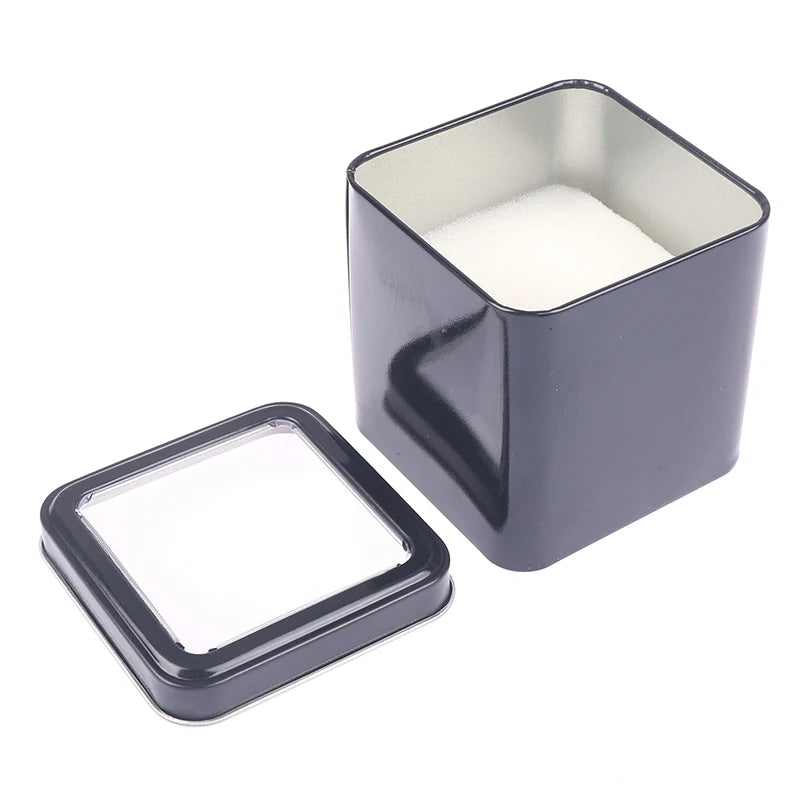 Boîte Montre Métal Carrée Vitrine Coussin
