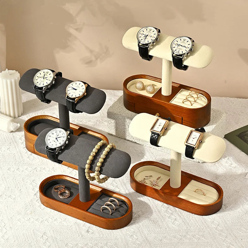 Présentoir Montre Bois Massif T-Bar Bracelet