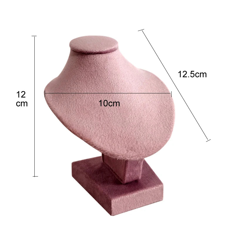 Présentoir Collier Buste Velours Plat Compact