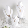 Buste Collier Résine Blanche Cuir Mannequin