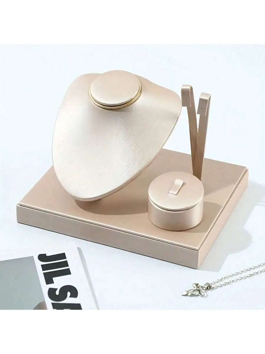 Ensemble Présentoir Cuir Multi-Bijoux Collier Bague