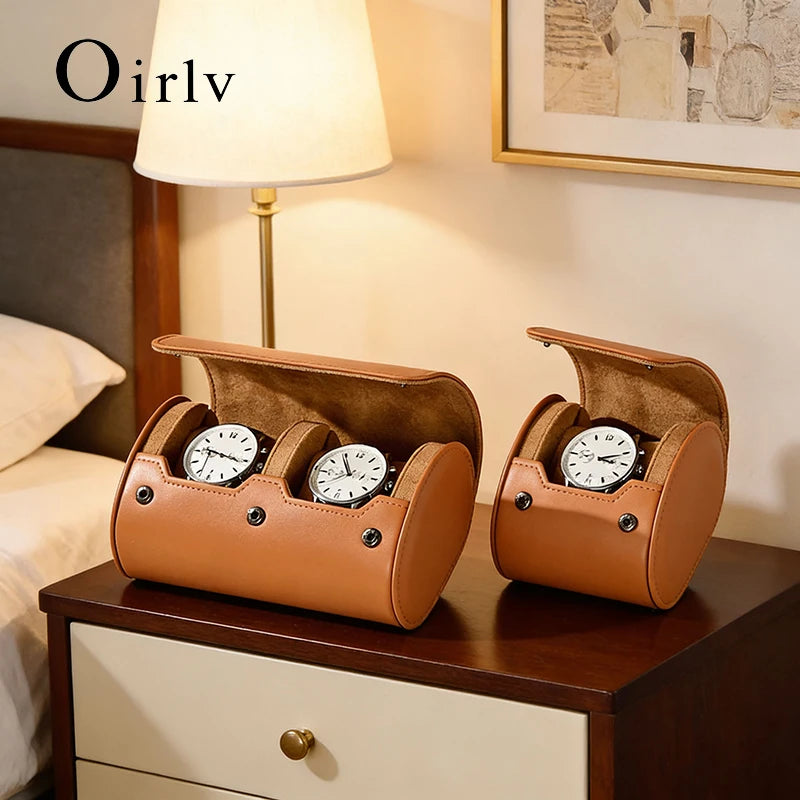 Étui Montre Cuir Voyage Rouleau Coussin