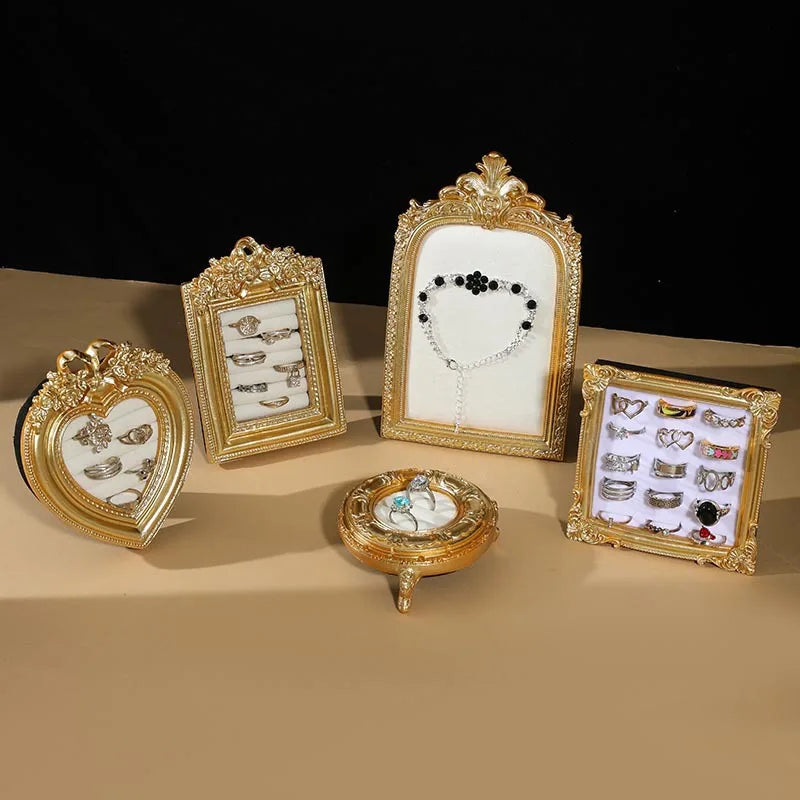 Plateau Bague Velours Cadre Photo Bagues