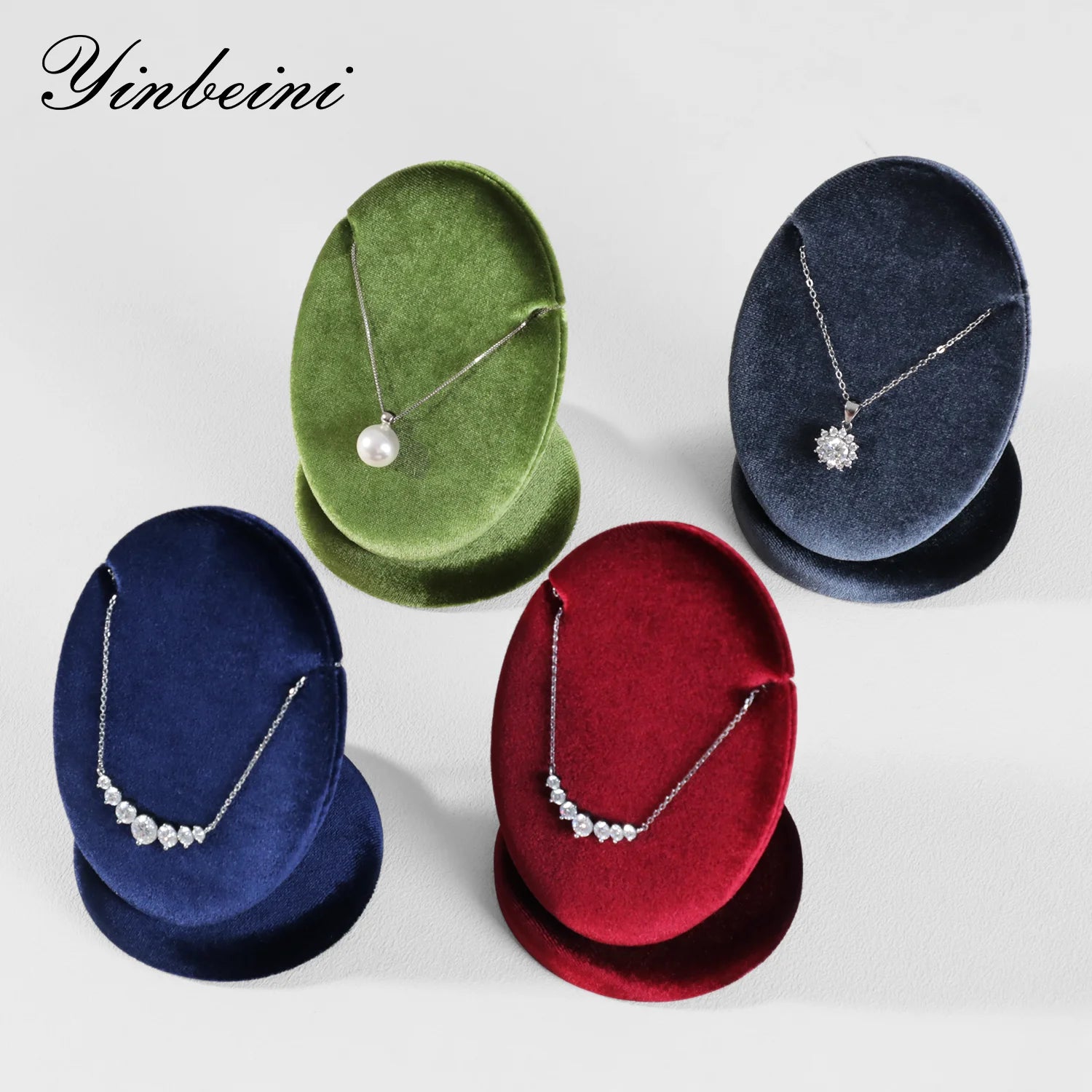 Présentoir Collier Velours Ovale Multicolore