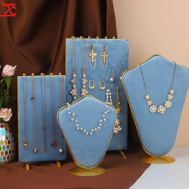 Présentoir Bijoux Velours Comptoir Double Face