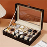 Boîte Rangement Montre Cuir Verre Classique