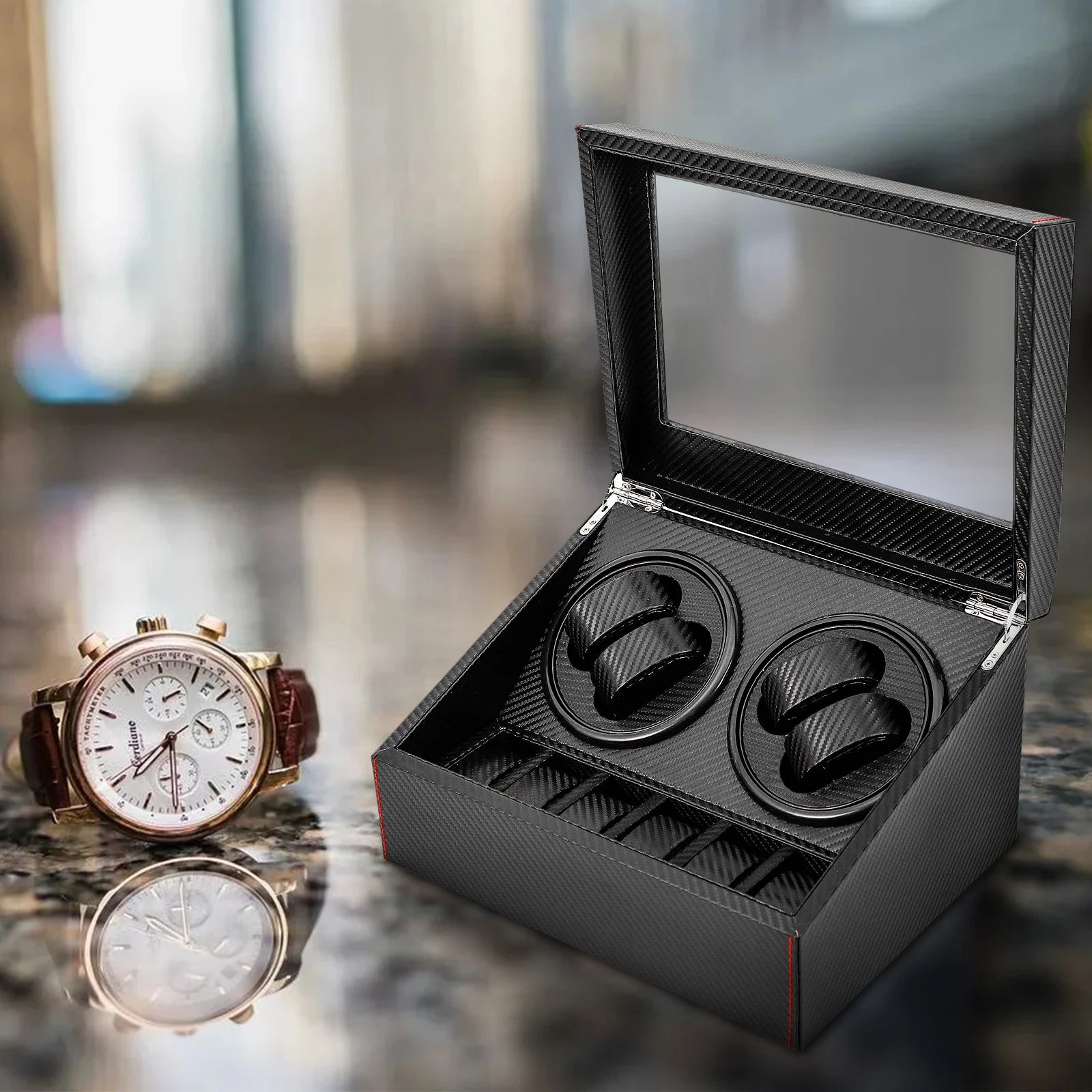 Coffre Fort Montre Cuir Remontoir 4+6 Luxe