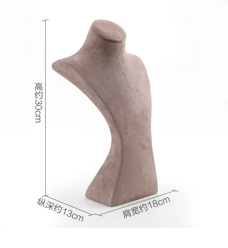 Buste Collier Velours Suédine Mannequin Vertical