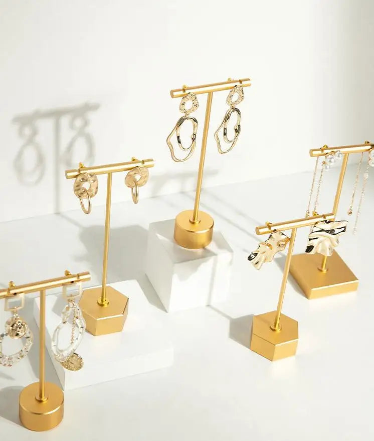 Présentoir Bijoux Métal Doré Élégant