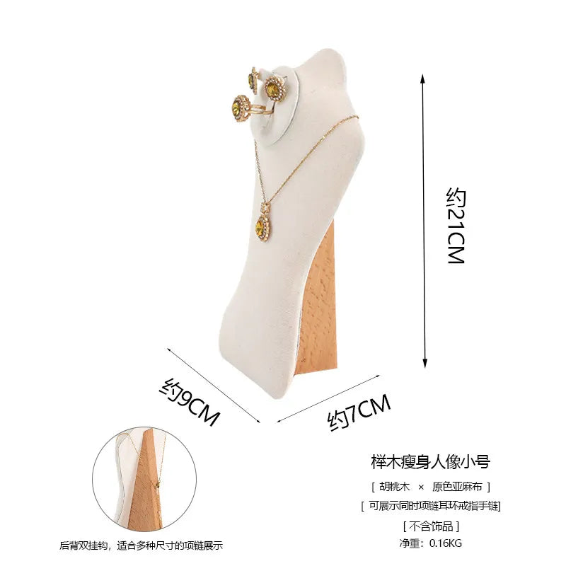 Porte Bijoux Bois Noyer Lin Coiffeuse