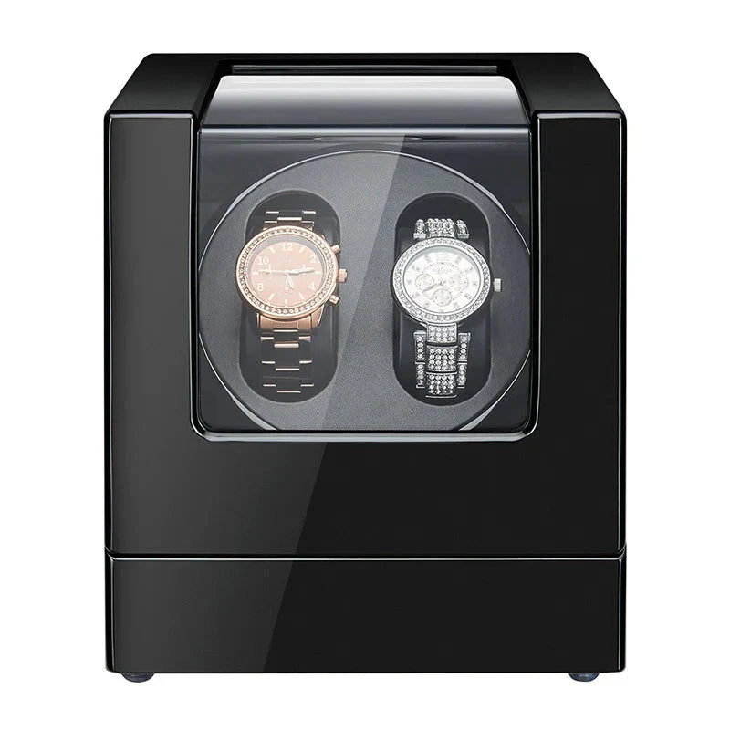 Remontoir Montre Cuir Noir Duo Compact