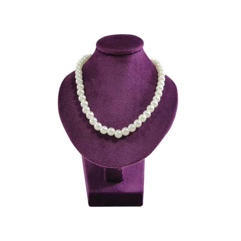 Présentoir Collier Buste Velours Plat Compact