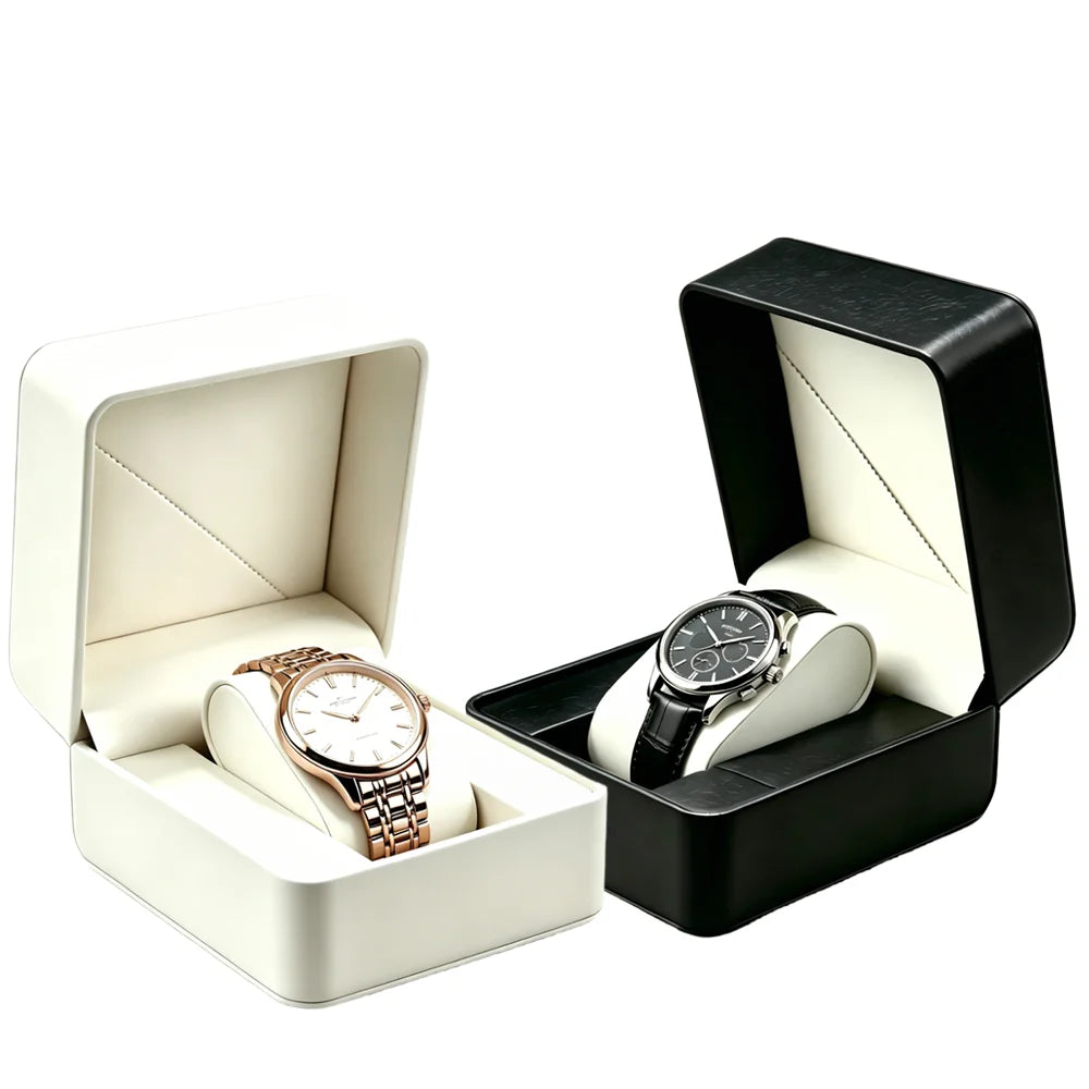 Étui Montre Cuir PU Coussin Coffret Cadeau