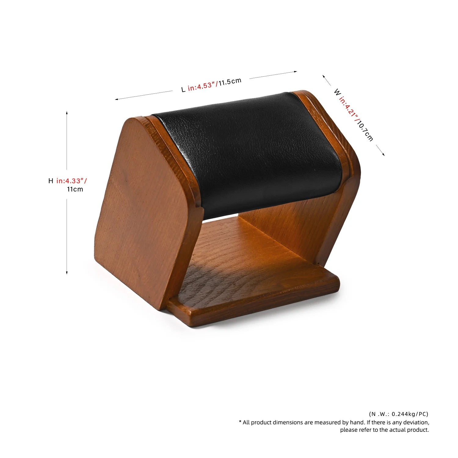 Présentoir Montre Bois Massif Velours Cuir