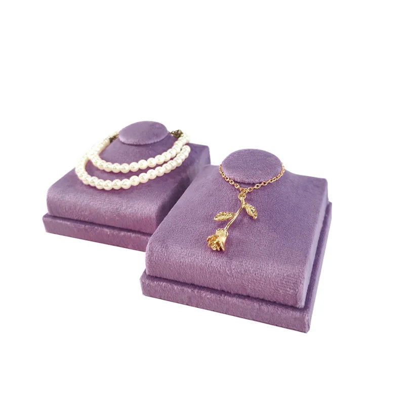 Présentoir Collier Velours Plat Luxe
