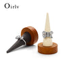 Porte Bague Bois Cône Jade Anneaux
