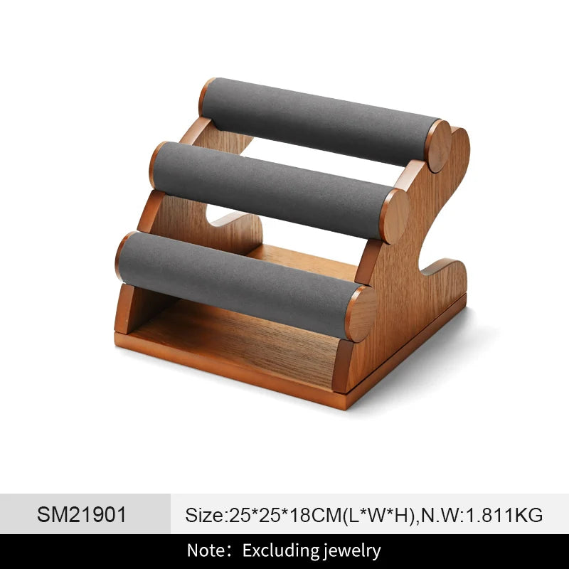 Présentoir Montre Bois 3 Couches Grande Capacité