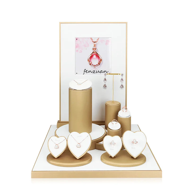 Plateau Bijoux Velours Or Blanc Multifonction