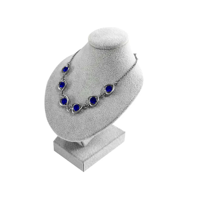 Présentoir Collier Buste Velours Plat Compact