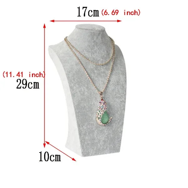 Buste Mannequin Collier Velours Pendentif Vitrine