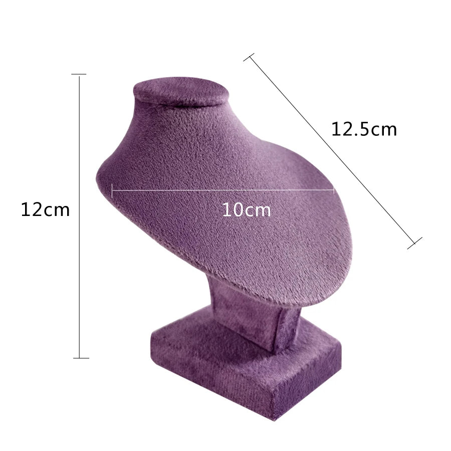 Présentoir Collier Buste Velours Plat Compact