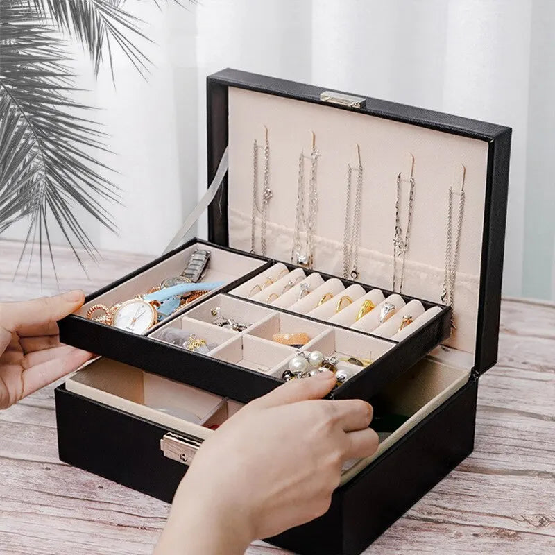 Boite a Bijoux Femme Velours Cuir Coffret Luxe