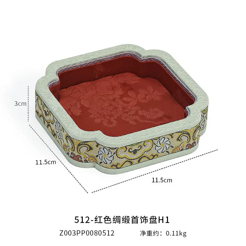 Plateau Bijoux Velours Royal Brodé Cadeau Aïd