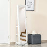 Boîte à Bijoux Bois Armoire Miroir Pied Rotatif 360