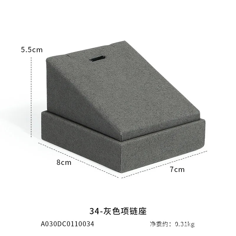 Présentoir Bijoux Microfibre Gris Vitrine