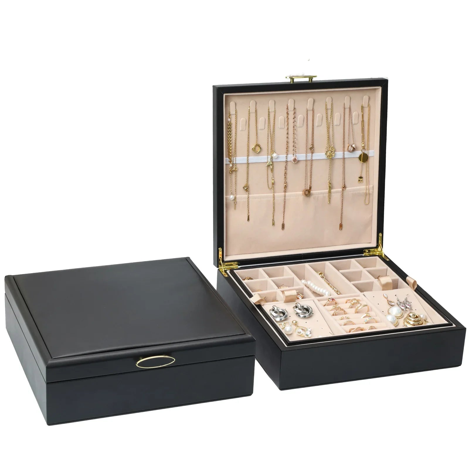 Boite Bijoux Cuir Rigide Grand Format