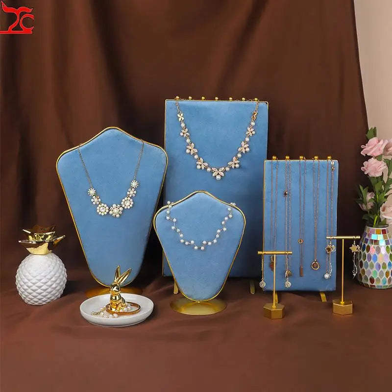 Présentoir Bijoux Velours Comptoir Double Face
