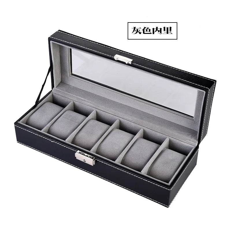 Boite Montre Cuir Verre Multi Emplacements