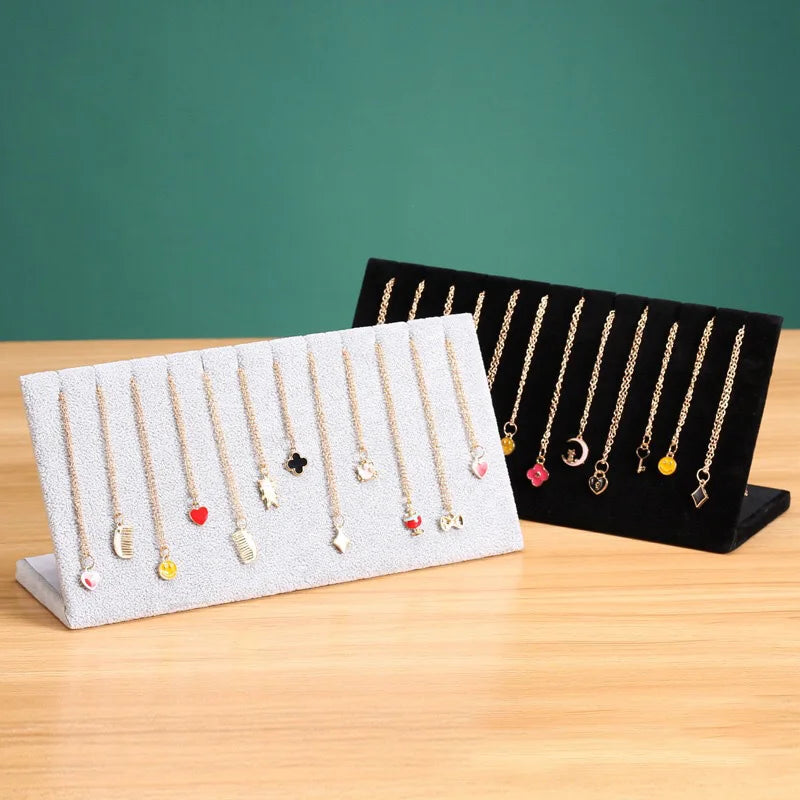 Présentoir Collier Velours Chevalet Incliné