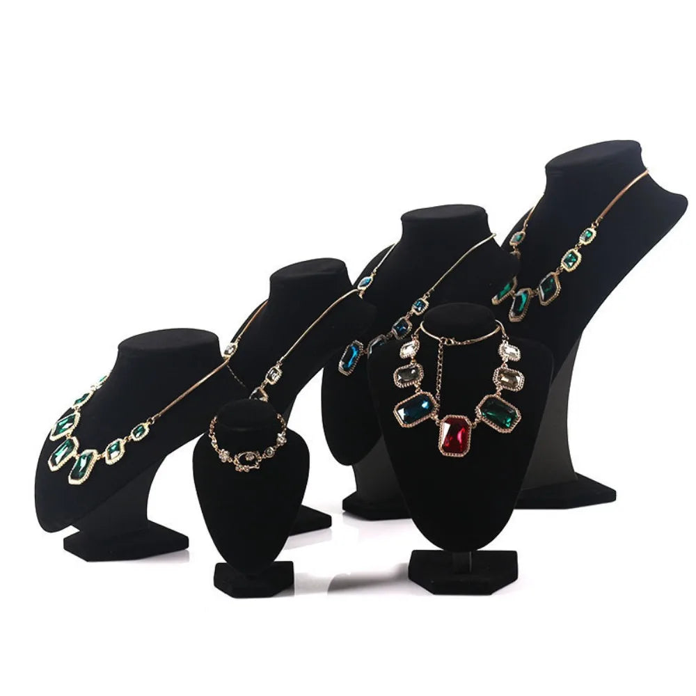 Présentoir Collier Velours Noir Multi-Tailles