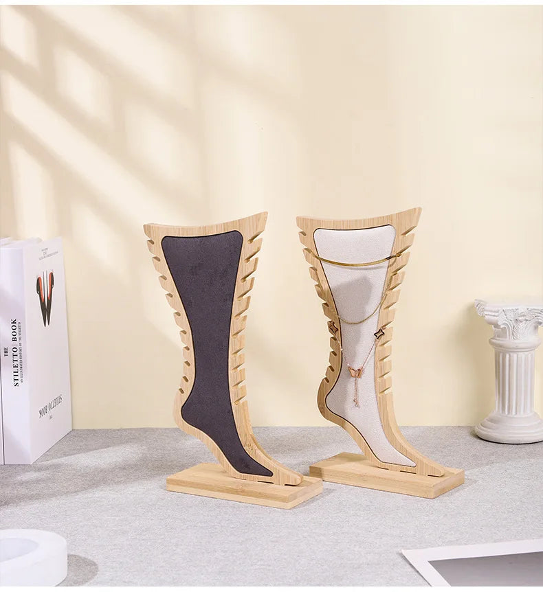 Présentoir bracelet cheville bois vertical