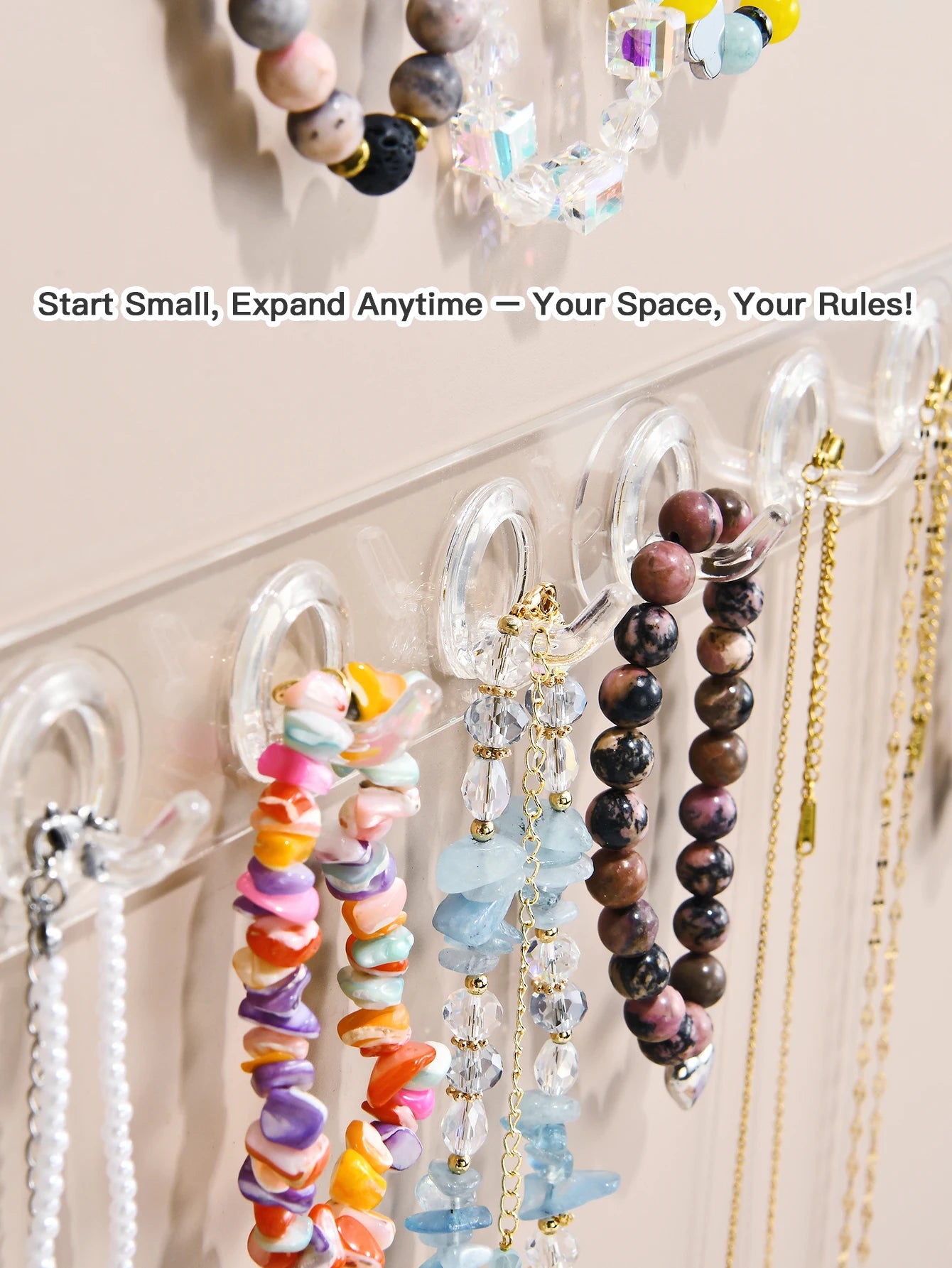 Porte Bijoux Acrylique Mural Crochets Premium