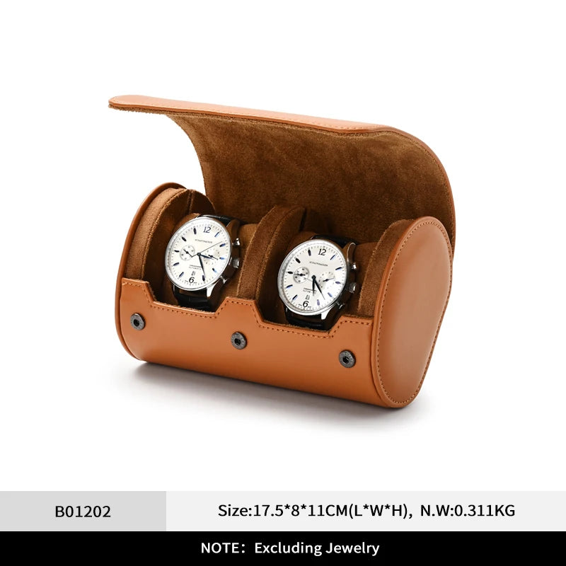 Étui Montre Cuir Voyage Rouleau Coussin
